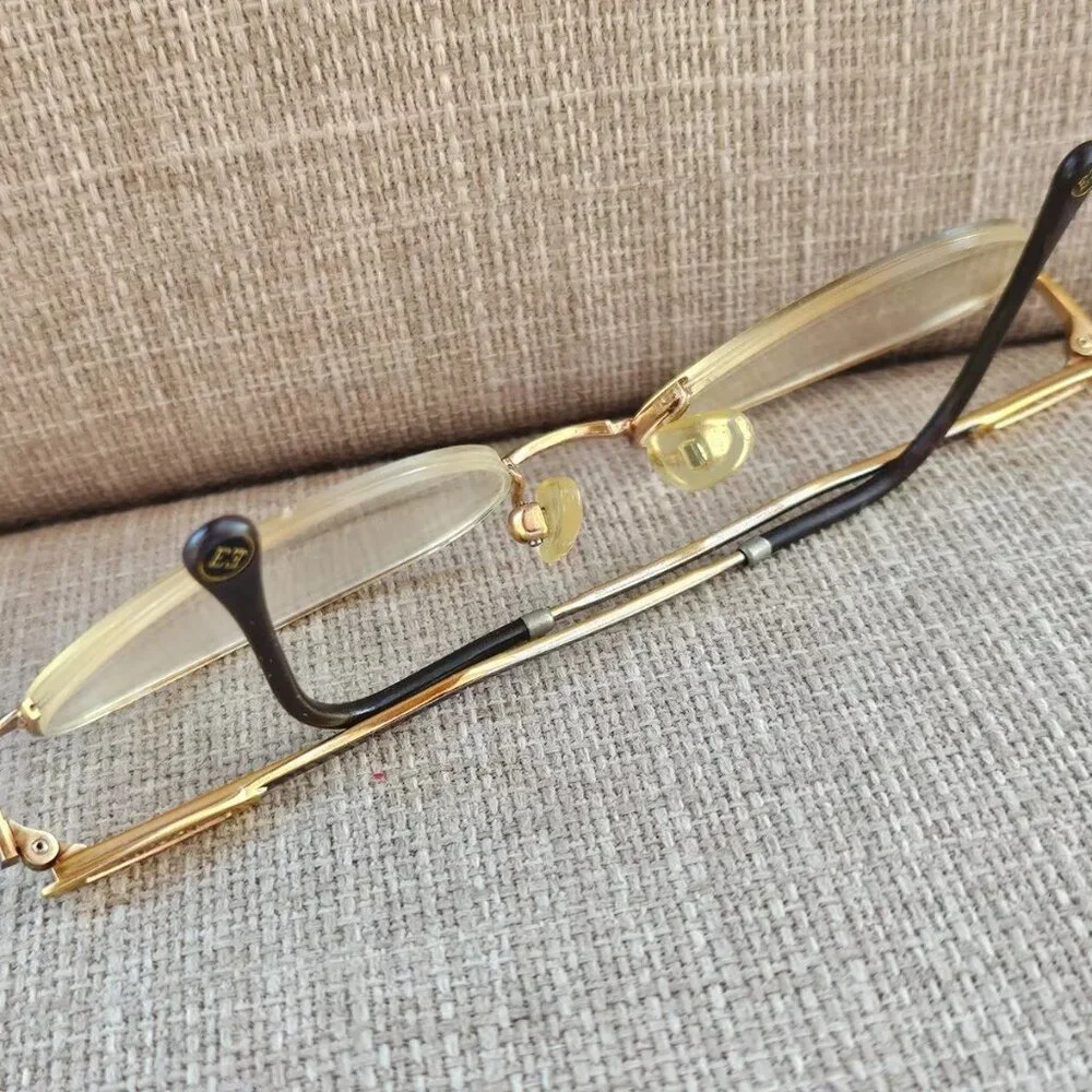 Escada Vintage Glasses Frame Half Rim Gold Tone Women Eyeglasses Frame only